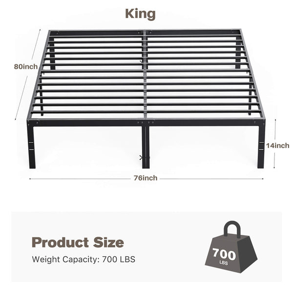 Sweetcrispy Heavy Duty Metal Bed Frame for Bedroom