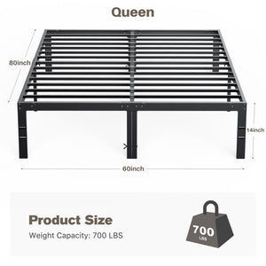 Sweetcrispy Heavy Duty Metal Bed Frame with Under-Bed Storage for Bedroom