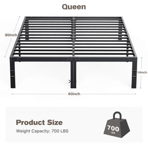 Sweetcrispy Heavy Duty Metal Bed Frame for Bedroom