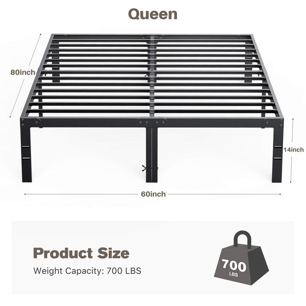 Sweetcrispy Heavy Duty Metal Bed Frame for Bedroom