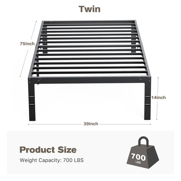 Sweetcrispy Heavy Duty Metal Bed Frame with Under-Bed Storage for Bedroom