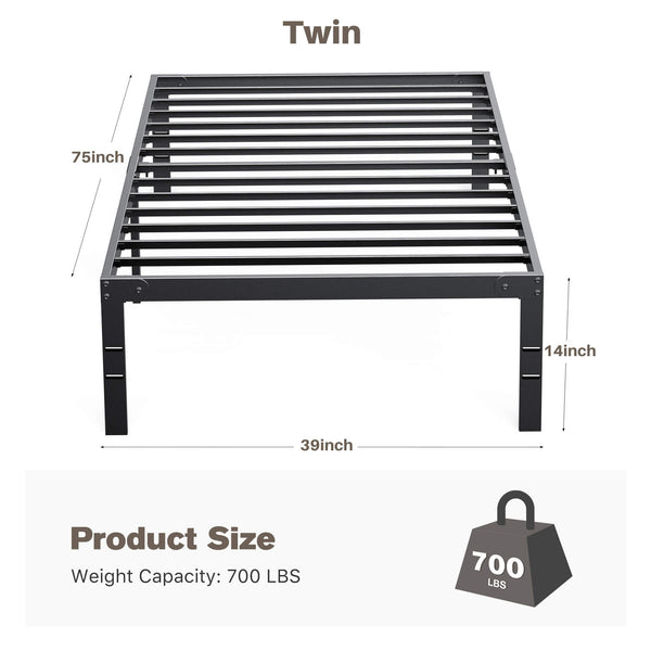 Sweetcrispy Heavy Duty Metal Bed Frame for Bedroom