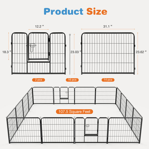 Sweetcrispy Dog Fence Collapsible for Garden Patio