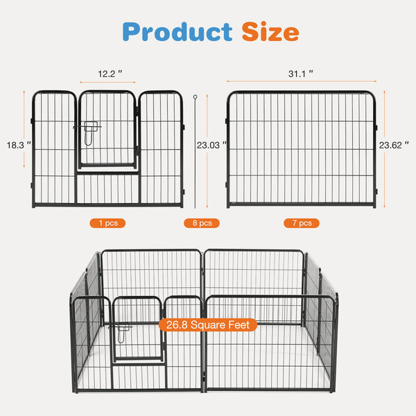 Sweetcrispy Dog Fence Collapsible for Garden Patio