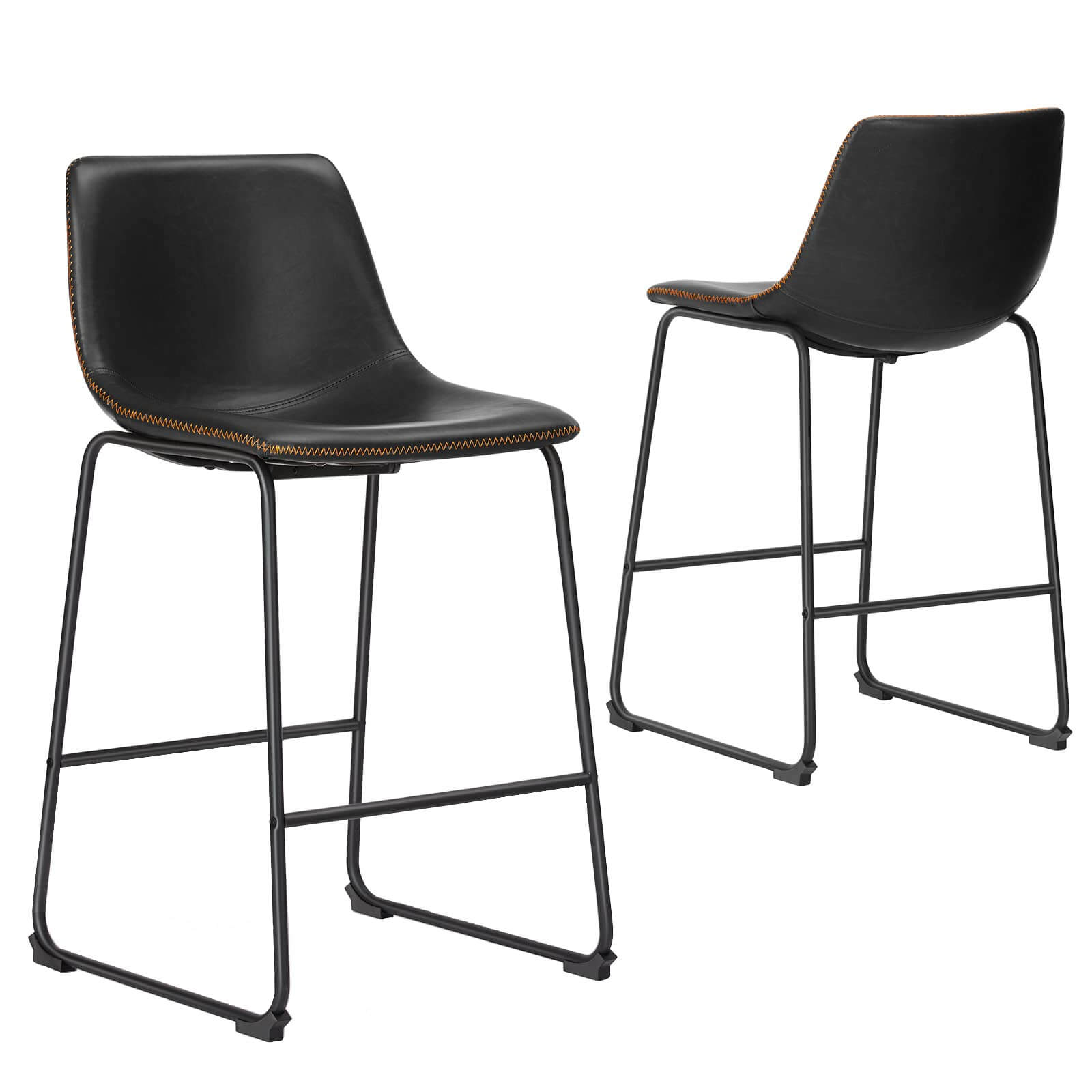 Sweetcrispy Set of 2 Barstool, Industrial Faux Leather, for Kitchen Dining Room – sweetcrispy
