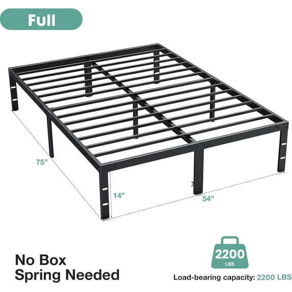 Sweetcrispy Heavy-Duty Metal Platform Bed Frame with Under-Bed Storage