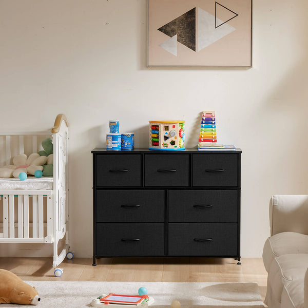 Sweetcrispy Dresser Wooden Top with Storage for Living Room Bedroom