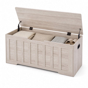 Sweetcrispy Wooden Storage Bench with Soft-Close Lid