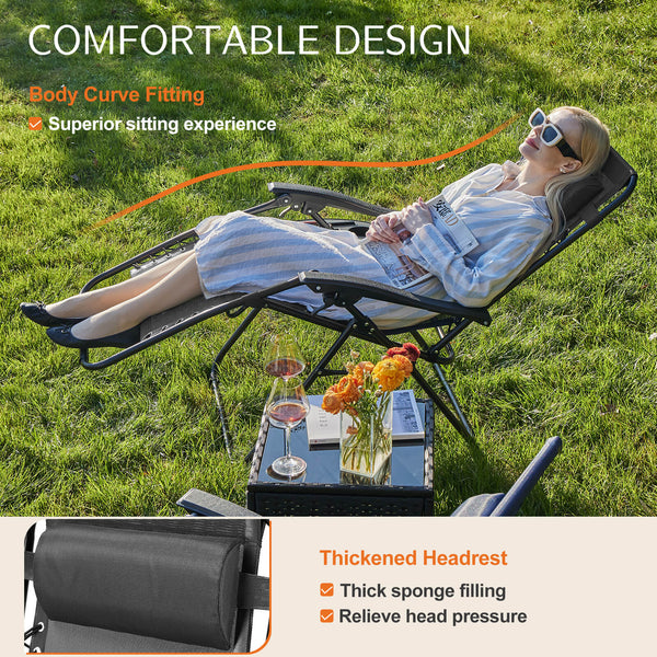 Sweetcrispy Portable Camping Lounge Chair（Set of 2）