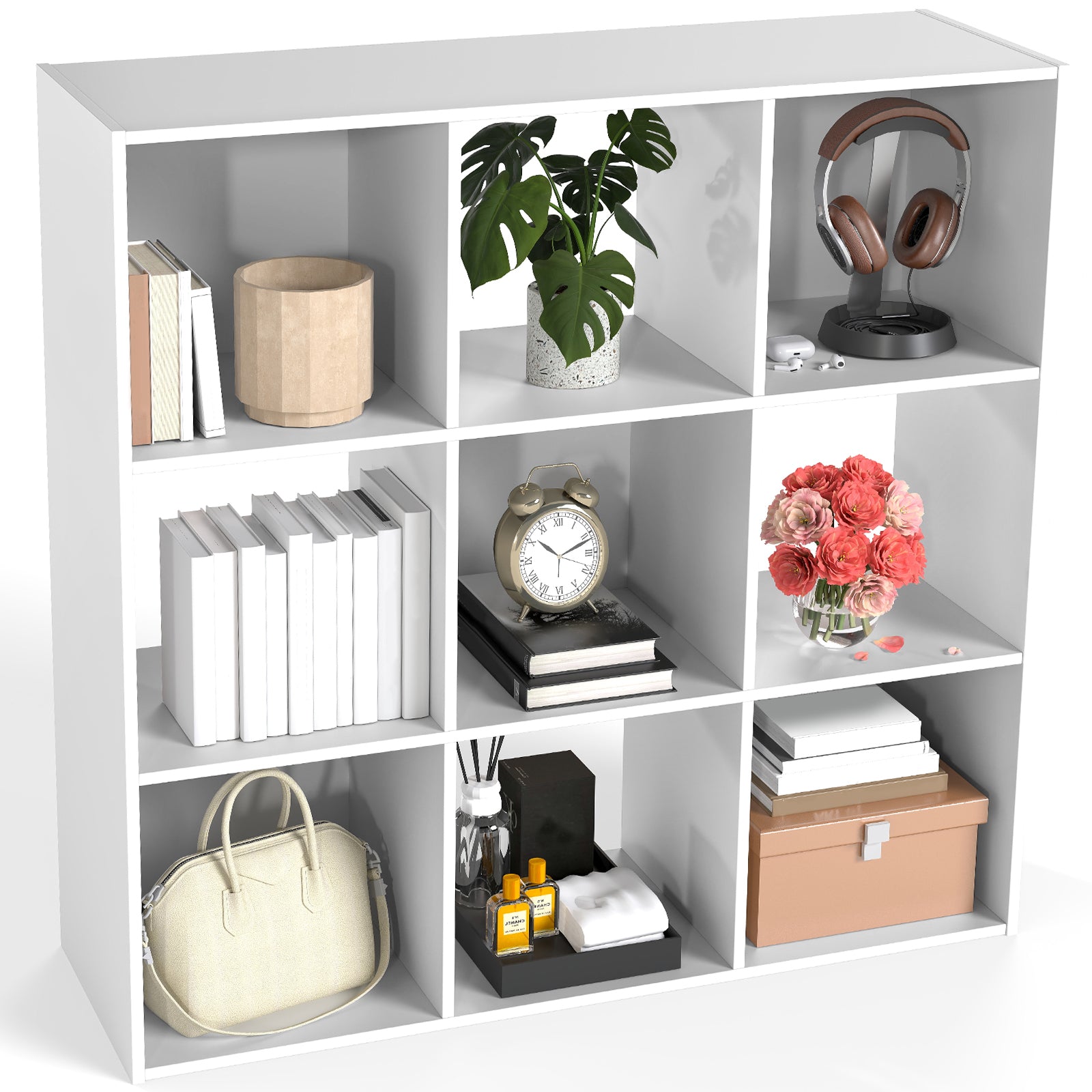 EDX Storage Organizer, Open Cube Storage Bookcase with 3 Removable Back Panels for Living Room, Bedroom & Office – EDX