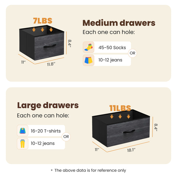 SWEETCRISPY Fabric Dresser, Storage Chest For Bedroom, Closet, Living Room, Hallway