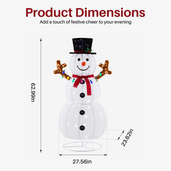 Sweetcrispy Lighted Snowman Outdoor Christmas Decoration