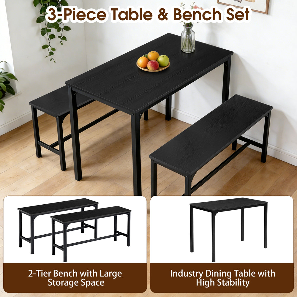 Sweetcrispy 3-Piece / 4-Piece Dining Table Set for Small Spaces, Apartments & Dining Rooms