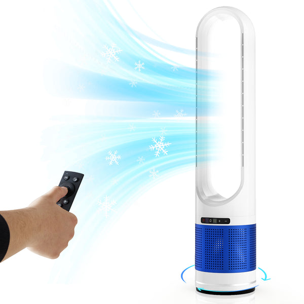 Sweetcrispy Tower Fan with 8 Speeds, 80° Oscillating Bladeless Fans with Remote Control