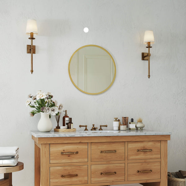 Sweetcrispy Elegant Round Wall Mirror for Home