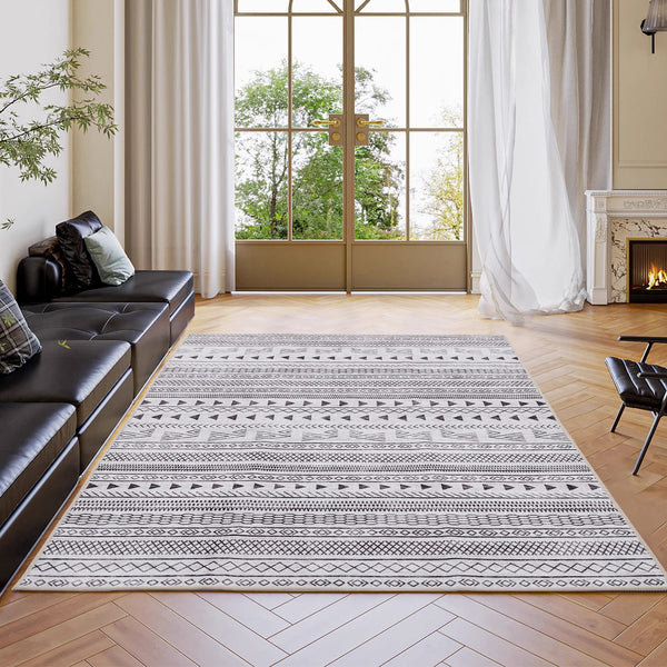 Sweetcrispy Luxury Weave Washable Area Rug for Bedroom Living Room