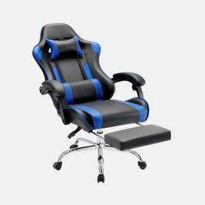 Sweetcrispy Gaming Chair with Footrest Upholstered Armrests for Home Office