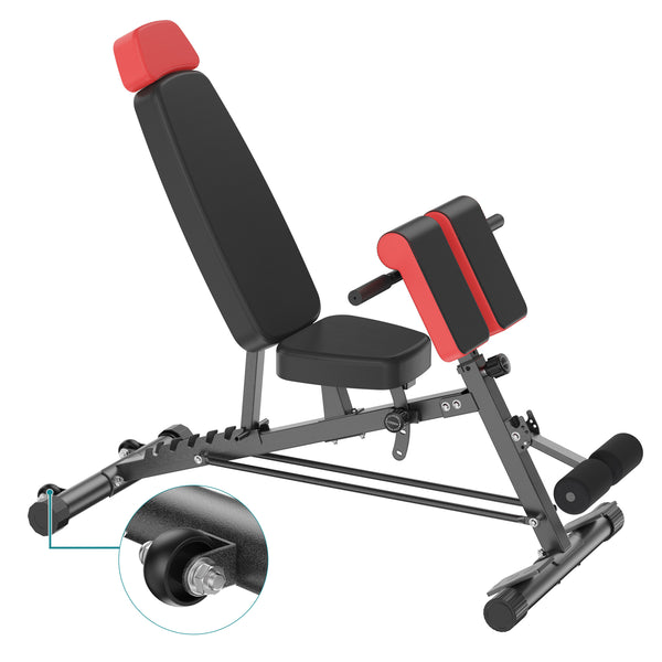 Sweetcrispy Adjustable Weight Bench, Foldable Strength Training Bench with 6 Backrest Positions, Incline Decline Flat Modes, 660 lbs Capacity for Home Gym Workout
