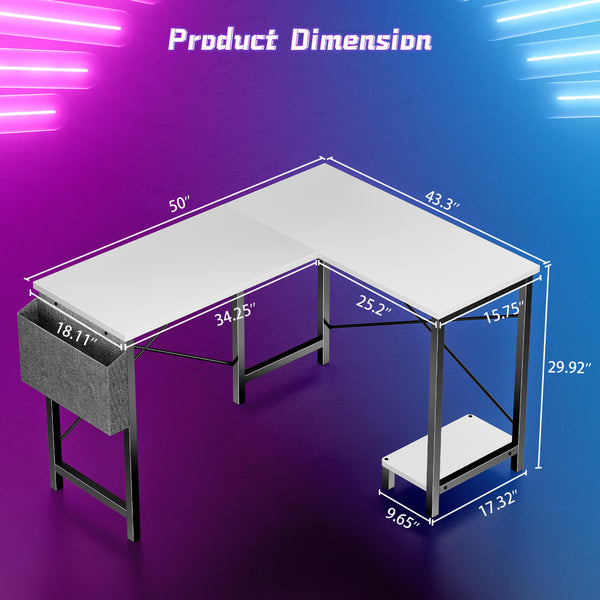 Sweetcrispy Play Table, L-Shape with Stand Side Pocket for Home