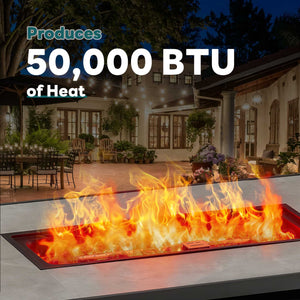 Sweetcrispy 43" Outdoor Fire Pit Table with 50,000 BTU Heater