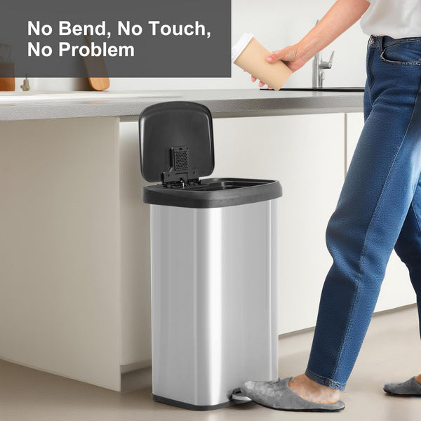 Sweetcrispy 21 Gallon Step-On Trash Can with Lid for Kitchen and Home Use