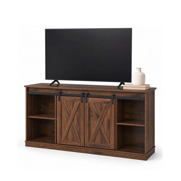 Sweetcrispy 58“ Sliding Barn Door TV Cabinet