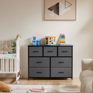 Sweetcrispy Dresser Wooden Top with Storage for Living Room Bedroom