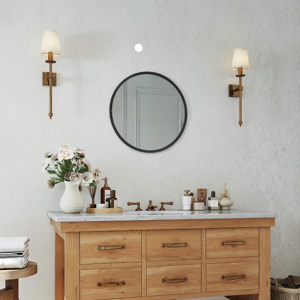 Sweetcrispy Elegant Round Wall Mirror for Home