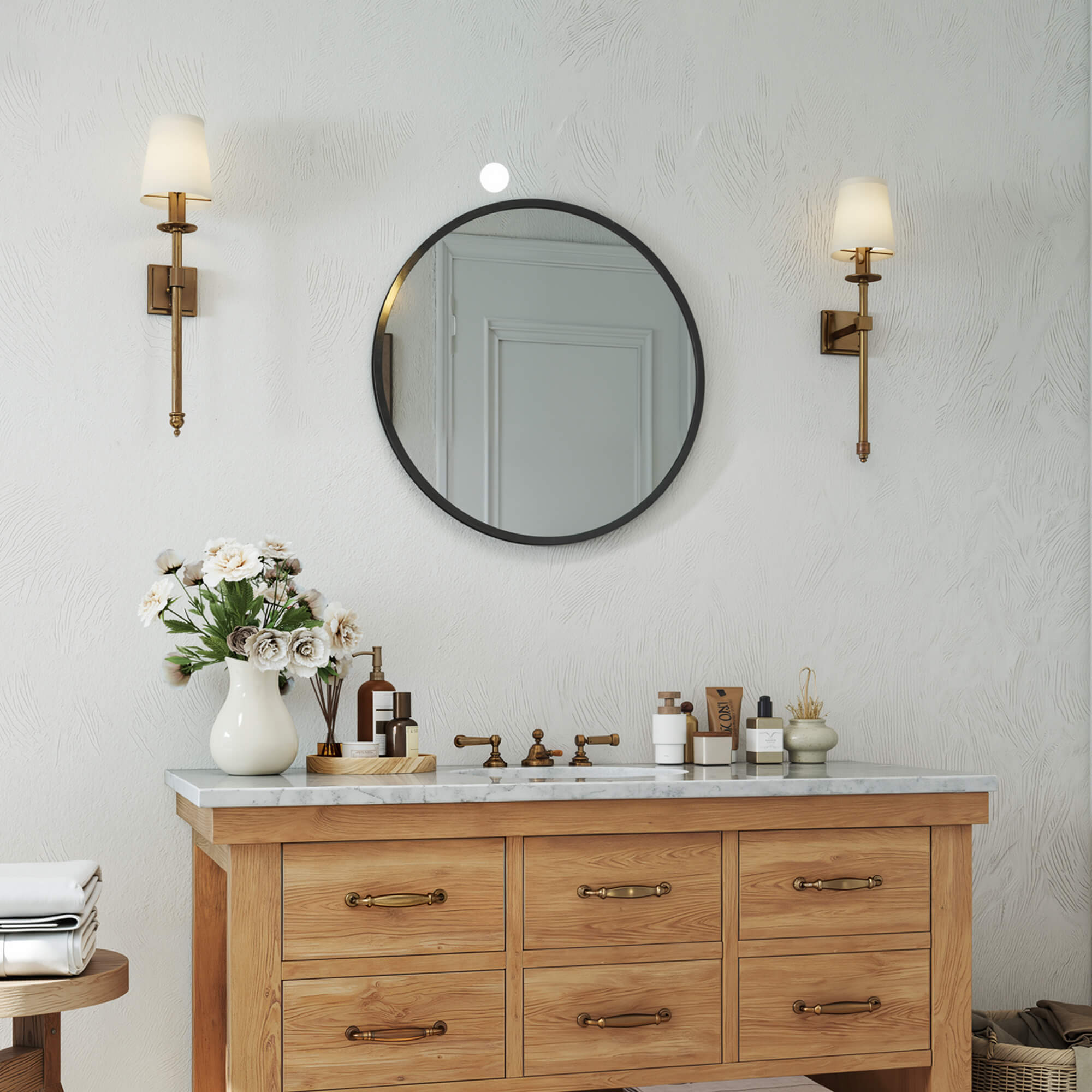 Sweetcrispy Elegant Round Wall Mirror for Home – sweetcrispy