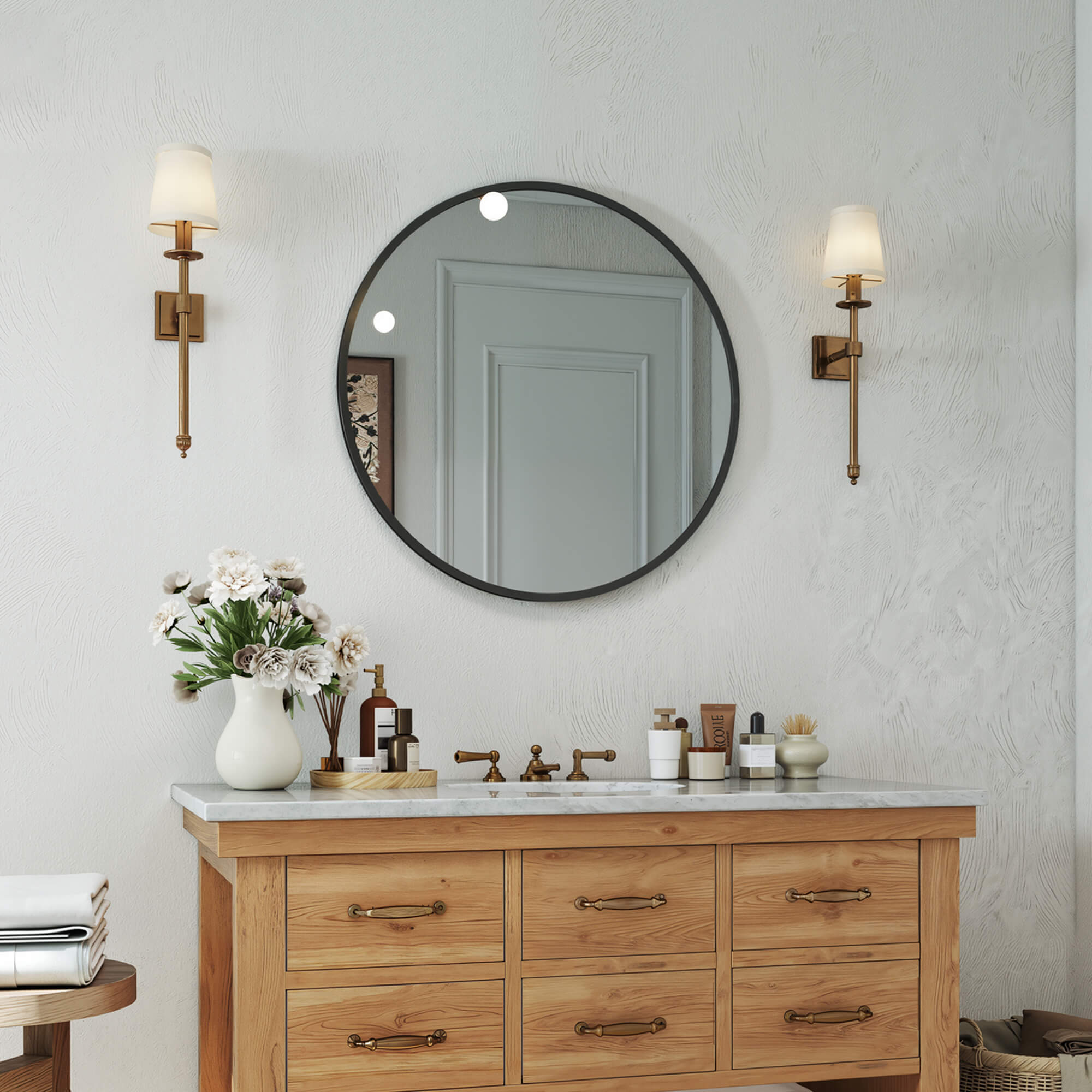 Sweetcrispy Elegant Round Wall Mirror for Home – sweetcrispy