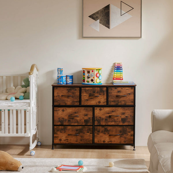 Sweetcrispy Dresser Wooden Top with Storage for Living Room Bedroom