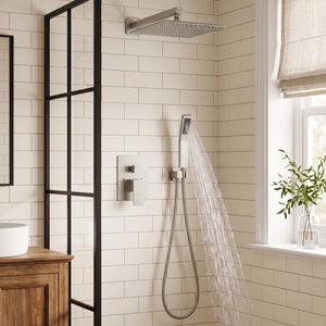 Sweetcrispy 304 Stainless Steel Wall Mount Shower Head and Handle Set, Anti-Rust, 360° Adjustable, Pressure Balanced, Temp Stable, High Flow Luxury Trim Kit‌