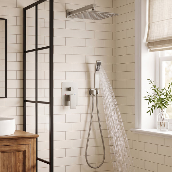 Sweetcrispy 304 Stainless Steel Wall Mount Shower Head and Handle Set, Anti-Rust, 360° Adjustable, Pressure Balanced, Temp Stable, High Flow Luxury Trim Kit‌