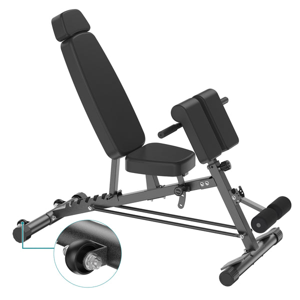 Sweetcrispy Adjustable Weight Bench, Foldable Strength Training Bench with 6 Backrest Positions, Incline Decline Flat Modes, 660 lbs Capacity for Home Gym Workout