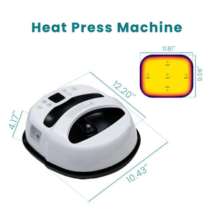 Sweetcrispy Portable Heat Press Machine 12x10.4" for Heat Transfer