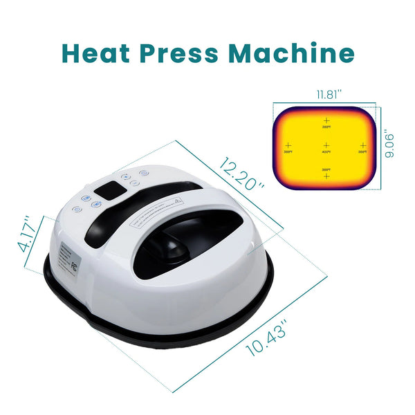 Sweetcrispy Portable Heat Press Machine 12x10.4" for Heat Transfer