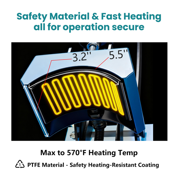 Sweetcrispy Hat Press Machine, 3.2“ × 5.5” for Heat Transfer