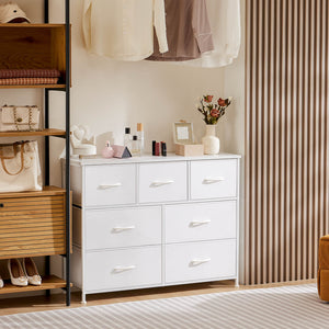 Sweetcrispy Dresser Wooden Top with Storage for Living Room Bedroom