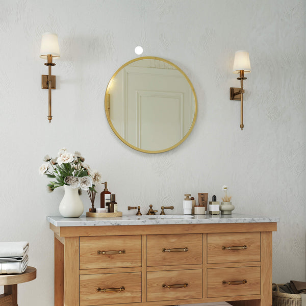 Sweetcrispy Elegant Round Wall Mirror for Home