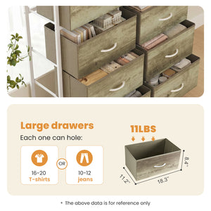 SWEETCRISPY Fabric Dresser, Storage Chest For Bedroom, Closet, Living Room, Hallway