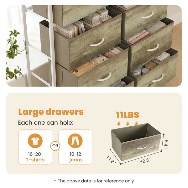 SWEETCRISPY Fabric Dresser, Storage Chest For Bedroom, Closet, Living Room, Hallway