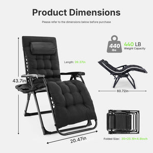 Sweetcrispy Foldable Zero-Gravity Outdoor Lounge Chair for Beach/Patio