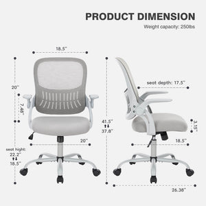 Sweetcrispy Office Chair with Wheels Reversible Armrests
