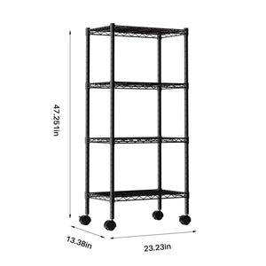 Sweetcrispy Heavy Duty Rolling Wire Storage Shelves for Kitchen/Pantry/Basement