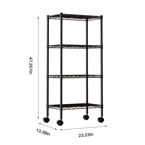 Sweetcrispy Heavy Duty Rolling Wire Storage Shelves for Kitchen/Pantry/Basement