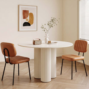 Sweetcrispy Dining Chair 2 Piece Faux Leather Cushion Set for Dining Room
