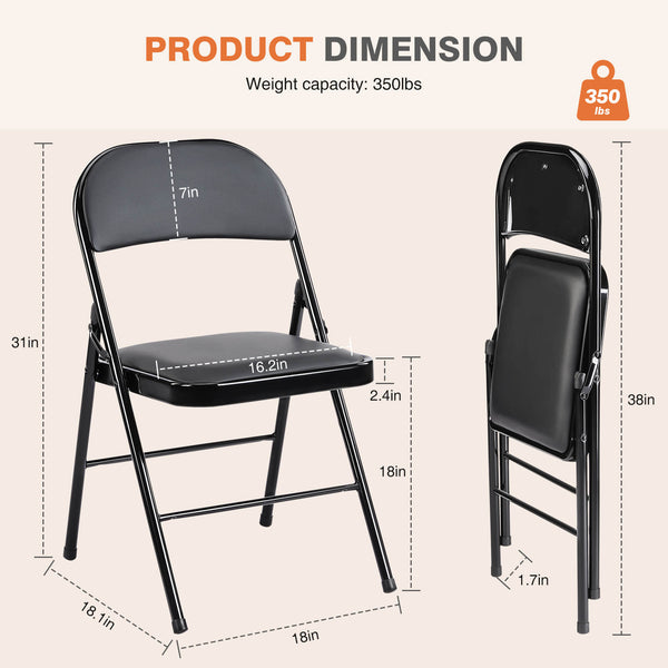 Sweetcrispy Leather Folding Chair for Events and Home Use