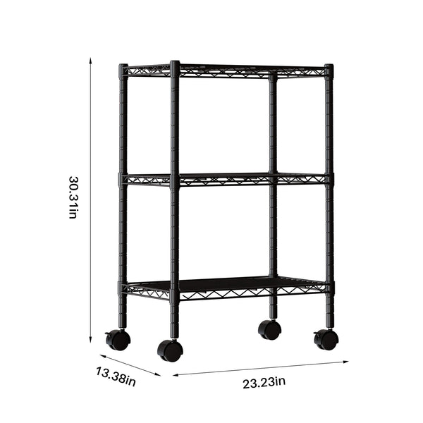 Sweetcrispy Heavy Duty Rolling Wire Storage Shelves for Kitchen/Pantry/Basement