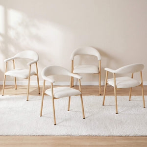 Sweetcrispy Linen-Upholstered Ergonomic Dining Chairs Set of 2