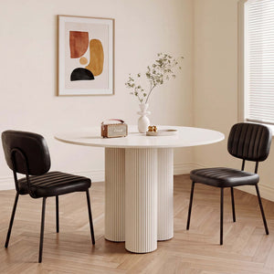 Sweetcrispy Dining Chair 2 Piece Faux Leather Cushion Set for Dining Room